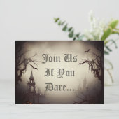 Invitation Éffrayant Haunted House Halloween Parti (Debout devant)