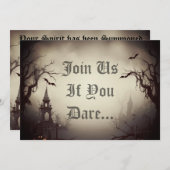 Invitation Éffrayant Haunted House Halloween Parti (Devant / Derrière)