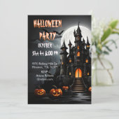 Invitation Éffrayant Haunted House Halloween Parti (Debout devant)