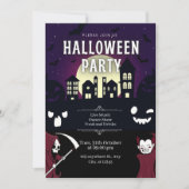 Invitation Éffrayant Haunted Village & Monsters Halloween Par (Devant)