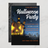 Invitation Éffrayant Jackolantern Personnalisé Halloween Part (Devant / Derrière)