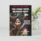 Invitation Éffrayant Medusa Halloween fête serpents (Debout devant)