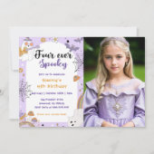 Invitation Éffrayant mignon Halloween Fantôme 4ème anniversai (Devant)