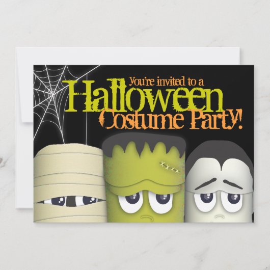 Invitation Éffrayant Monster & Friends Halloween Costume Part (Devant)
