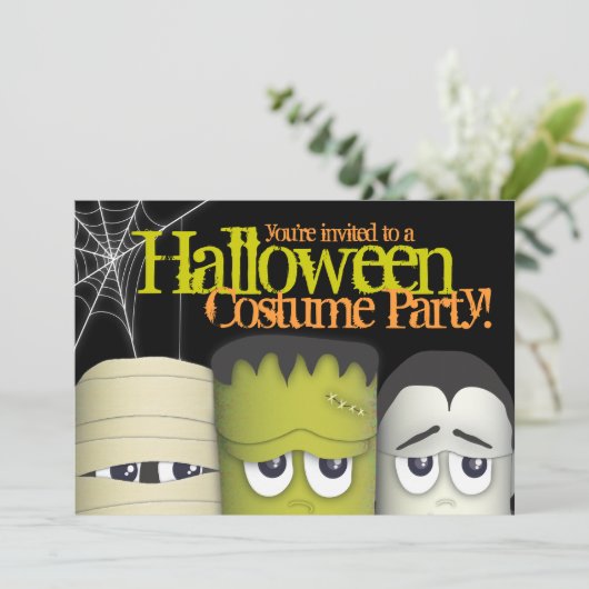 Invitation Éffrayant Monster & Friends Halloween Costume Part (Debout devant)