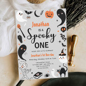 Invitation Éffrayant One Boy Halloween Photo 1er Anniversaire