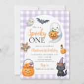 Invitation Éffrayant One Cute Ghost Halloween 1er anniversair (Devant)