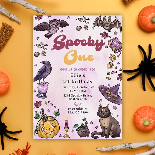 Invitation Éffrayant One Cute Halloween 1er Anniversaire Invi