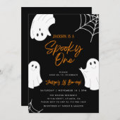 Invitation éffrayant One Ghost 1st Birthday (Devant / Derrière)