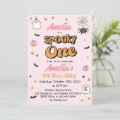 Invitation Éffrayant One Girl Halloween 1er Anniversaire mign (Debout devant)