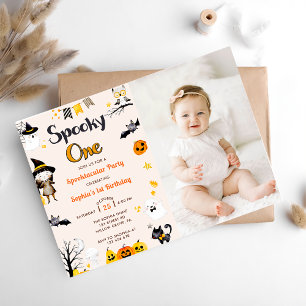 Invitation Éffrayant One mignonne Halloween 1er Anniversaire 
