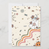 Invitation Éffrayant One Retro Ghost Halloween 1er anniversai (Dos)