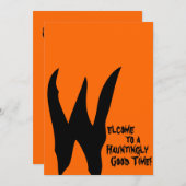 Invitation Éffrayant orange et noir (Devant / Derrière)