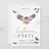 Invitation Éffrayant Owl Fall Halloween Party (Devant)