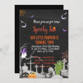 Invitation Éffrayant plaisir Halloween thème fête spéciale (Devant / Derrière)