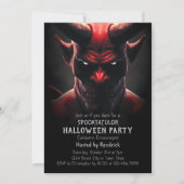 Invitation Éffrayant Red Devil Satan Halloween Costume Party (Devant)