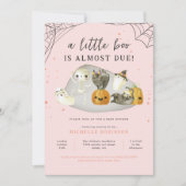 Invitation Éffrayant rose Un Petit Baby shower Boo Halloween (Devant)