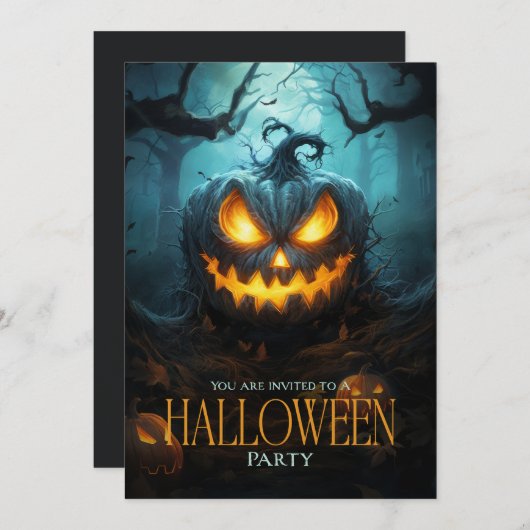 Invitation Éffrayant Scandale Citrouille Adult Halloween Part (Devant / Derrière)