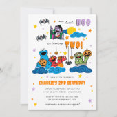 Invitation Éffrayant Sesame Street Halloween Anniversaire (Devant)