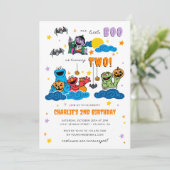 Invitation Éffrayant Sesame Street Halloween Anniversaire (Debout devant)