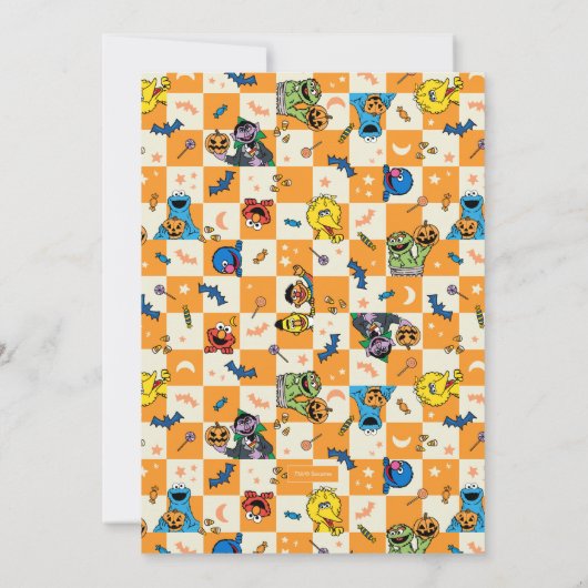Invitation Éffrayant Sesame Street Halloween Anniversaire (Dos)
