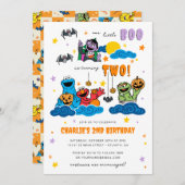 Invitation Éffrayant Sesame Street Halloween Anniversaire (Devant / Derrière)