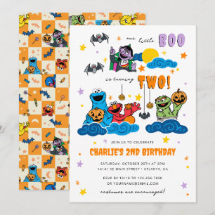 Invitation Éffrayant Sesame Street Halloween Anniversaire