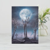 Invitation Éffrayant Skeleton Undead Halloween Party Invit (Debout devant)