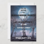 Invitation Éffrayant Skeleton Undead Halloween Party Invit (Dos)
