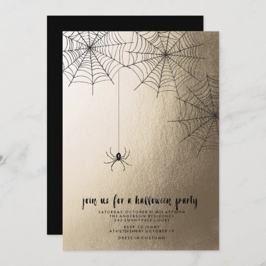 INVITATION ÉFFRAYANT SPIDER HALLOWEEN (Devant / Derrière)