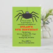 Invitation ÉFFRAYANT SPIDER Halloween Anniversaire Fête Invit (Debout devant)