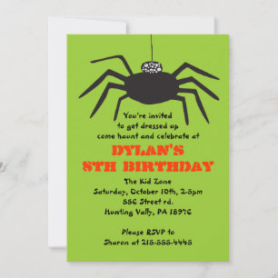 Invitation ÉFFRAYANT SPIDER Halloween Anniversaire Fête Invit