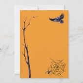 Invitation Éffrayant Tree Owl Bats Citrouille Halloween Party (Dos)