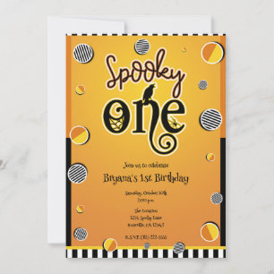 Invitation Éffrayant UN 1 Points Halloween 1er Anniversaire F