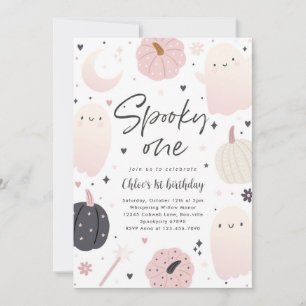 Invitation Éffrayant Un Boho Halloween Ghost 1er Anniversaire