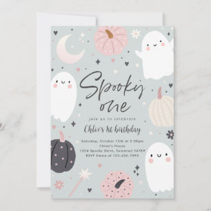Invitation Éffrayant Un Boho Halloween Ghost 1er Anniversaire