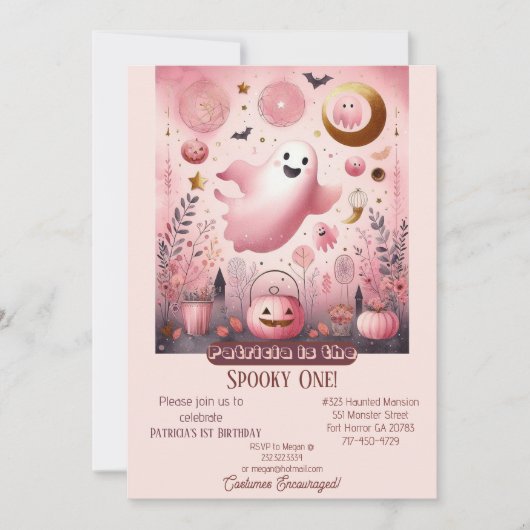 Invitation Éffrayant Un Boo Crew Friendly Ghost Ghouls Annive (Devant)