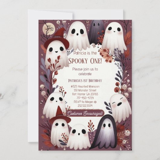 Invitation Éffrayant Un Boo Crew Friendly Ghost Ghouls Annive (Devant)