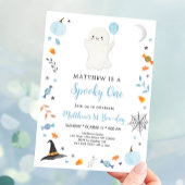 Invitation Éffrayant Un Fantôme Bleu Halloween Anniversaire