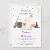 Invitation Éffrayant Un Fantôme Citrouille Halloween Premier  (Devant)