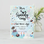 Invitation Éffrayant Un Fantôme Halloween 1er Anniversaire (Debout devant)