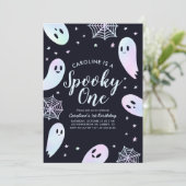 Invitation Éffrayant Un Fantôme Halloween 1er anniversaire (Debout devant)