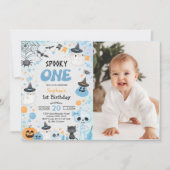 Invitation Éffrayant Un Fantôme Halloween 1er Anniversaire Ph (Devant)