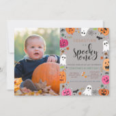 Invitation Éffrayant Un Fantôme Halloween 1er Anniversaire Ph (Devant)