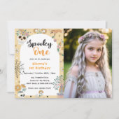 Invitation Éffrayant Un Fantôme Halloween 1er Anniversaire Ph (Devant)