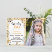 Invitation Éffrayant Un Fantôme Halloween 1er Anniversaire Ph (Debout devant)