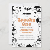 Invitation Éffrayant Un Fantôme Orange Halloween Anniversaire (Devant)