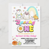 Invitation Éffrayant Un Fantôme Super Halloween 1er Anniversa (Devant)