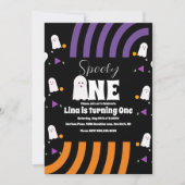 Invitation Éffrayant Un Fantôme Super Halloween Anniversaire (Devant)