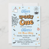Invitation Éffrayant Un garçon d'Halloween 1er anniversaire (Devant)